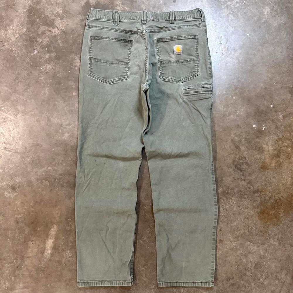 Vintage Carhartt Faded Green Carpenter Pants 32x29 Relaxed Fit Workwear Duck Y2K